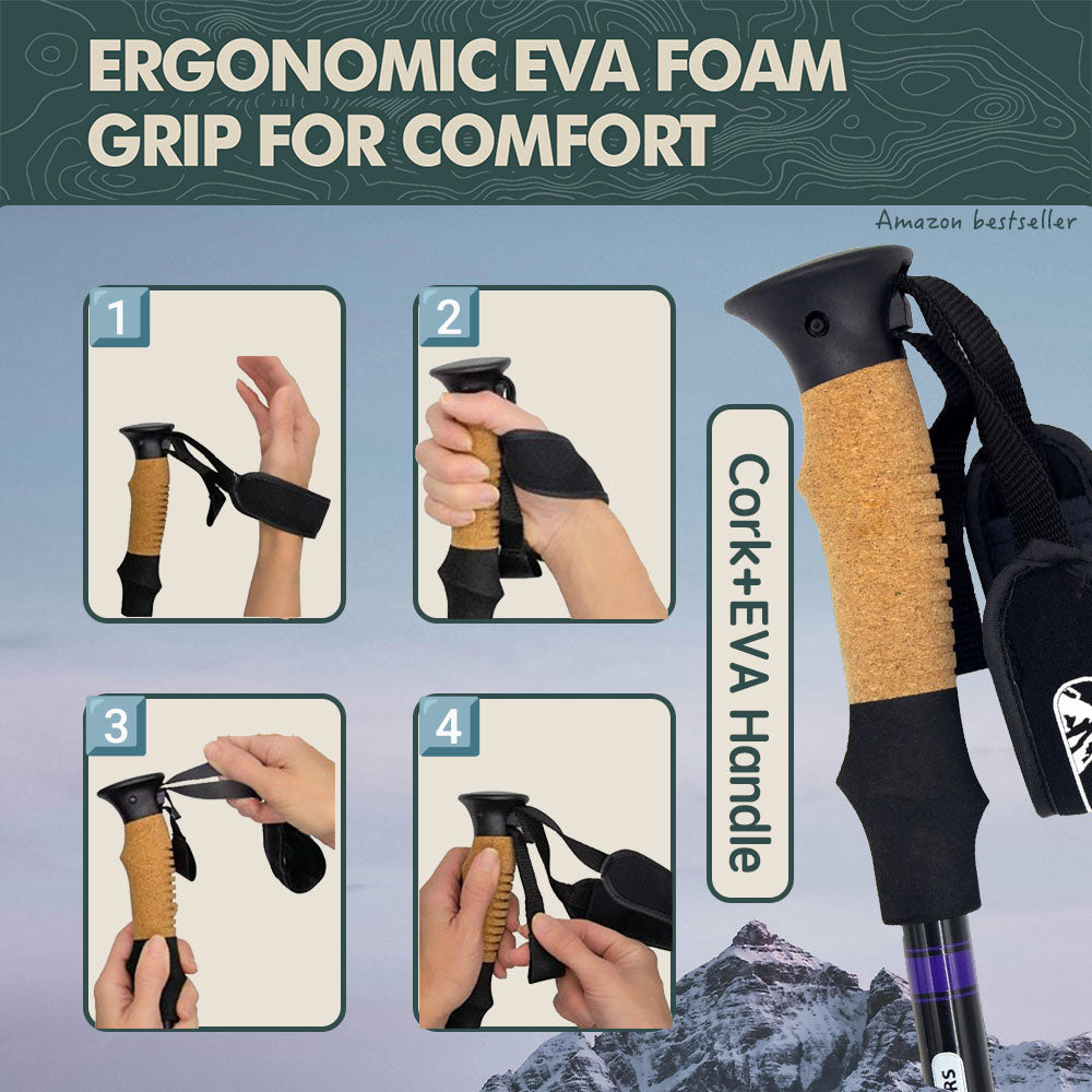 REKTO Cork EVA Handle Trekking Pole