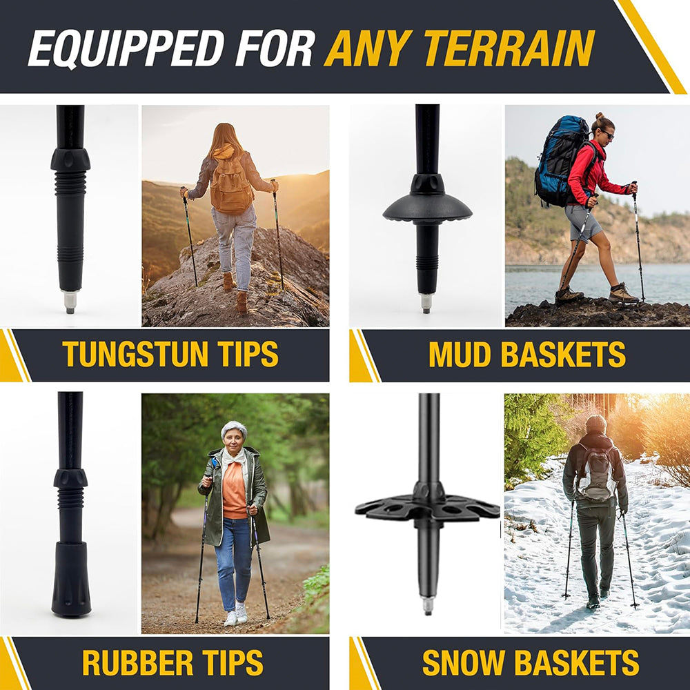 REKTO Cork EVA Handle Foldable Trekking Pole