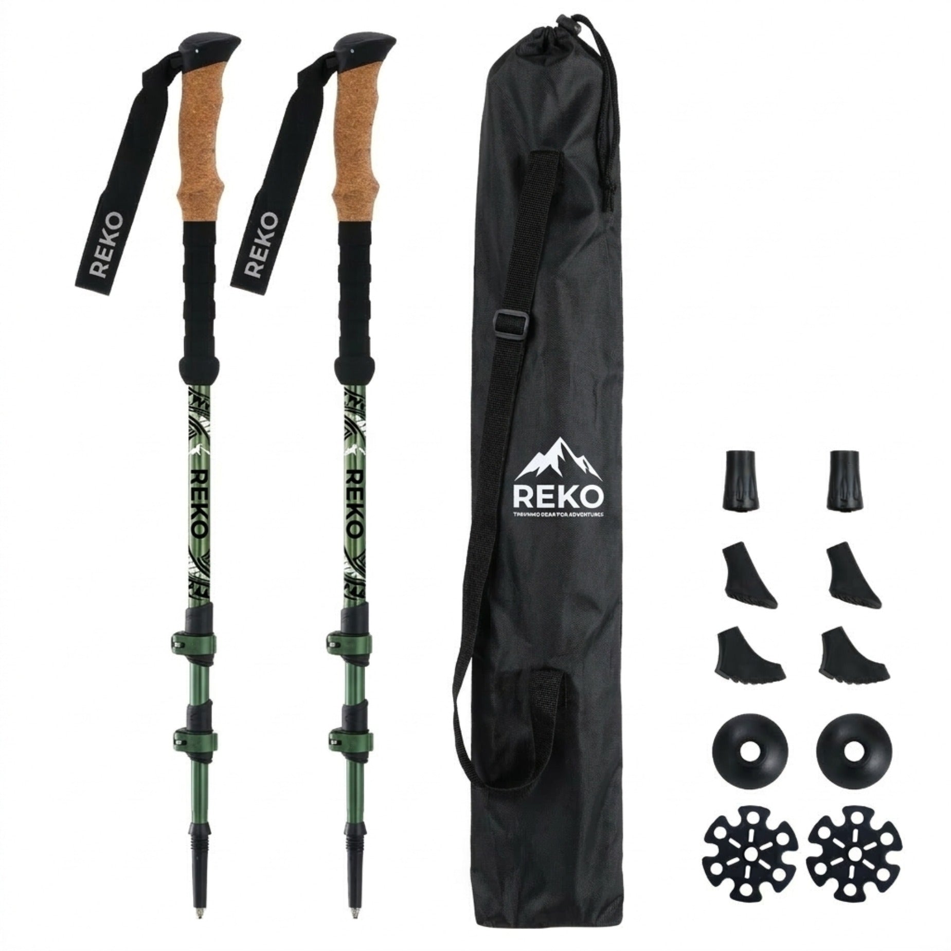 REKTO 경량 알루미늄 3단 트레킹 등산 스틱